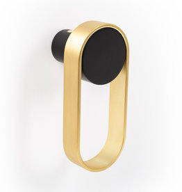 Viefe Orbit Oval Hook Brushed Gold and Matte Black - 4 1/8 in