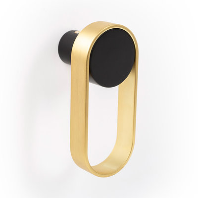 Viefe Orbit Oval Hook Brushed Gold and Matte Black - 4 1/8 in