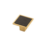 Belwith Keeler Fuse Knob Brushed Golden Brass with Black Wood - 1 7/16 in