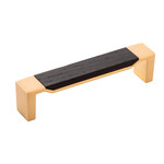 Belwith Keeler Fuse Pull Brushed Golden Brass with Black Wood - 5 1/16 in