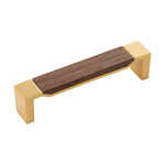 Belwith Keeler Fuse Pull Brushed Golden Brass with Walnut - 5 1/16 in
