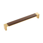 Belwith Keeler Fuse Pull Brushed Golden Brass with Walnut - 8 13/16 in