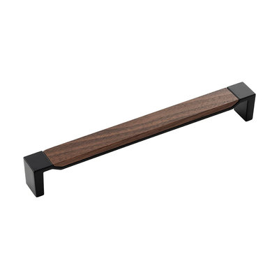 Belwith Keeler Fuse Pull Matte Black with Walnut - 8 13/16 in