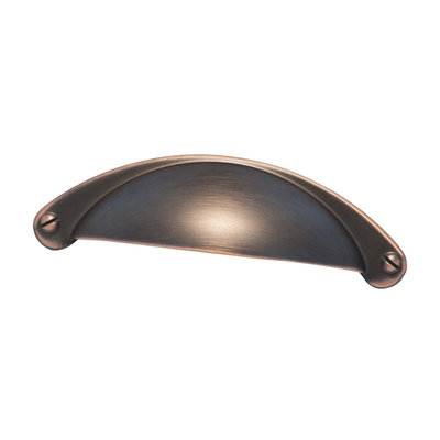 Marathon Hardware Ridgeley Cup Pull Antique Copper Bronze Highlight - 2 1/2 in