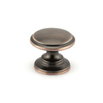 Marathon Hardware Linwood Knob Antique Copper Bronze Highlight - 1 1/4 in