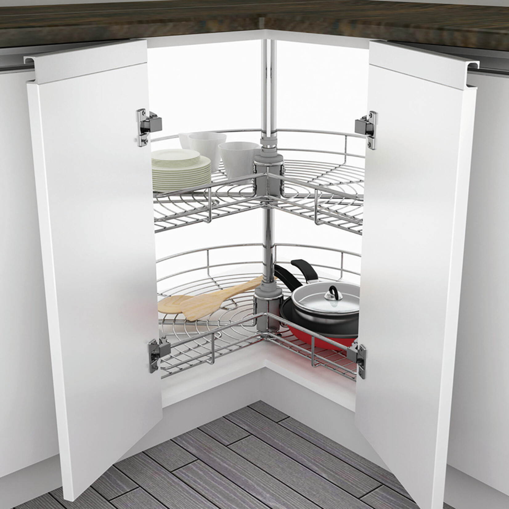 Marathon Hardware Kidney Shaped Kidney Shaped Steel Lazy Susan