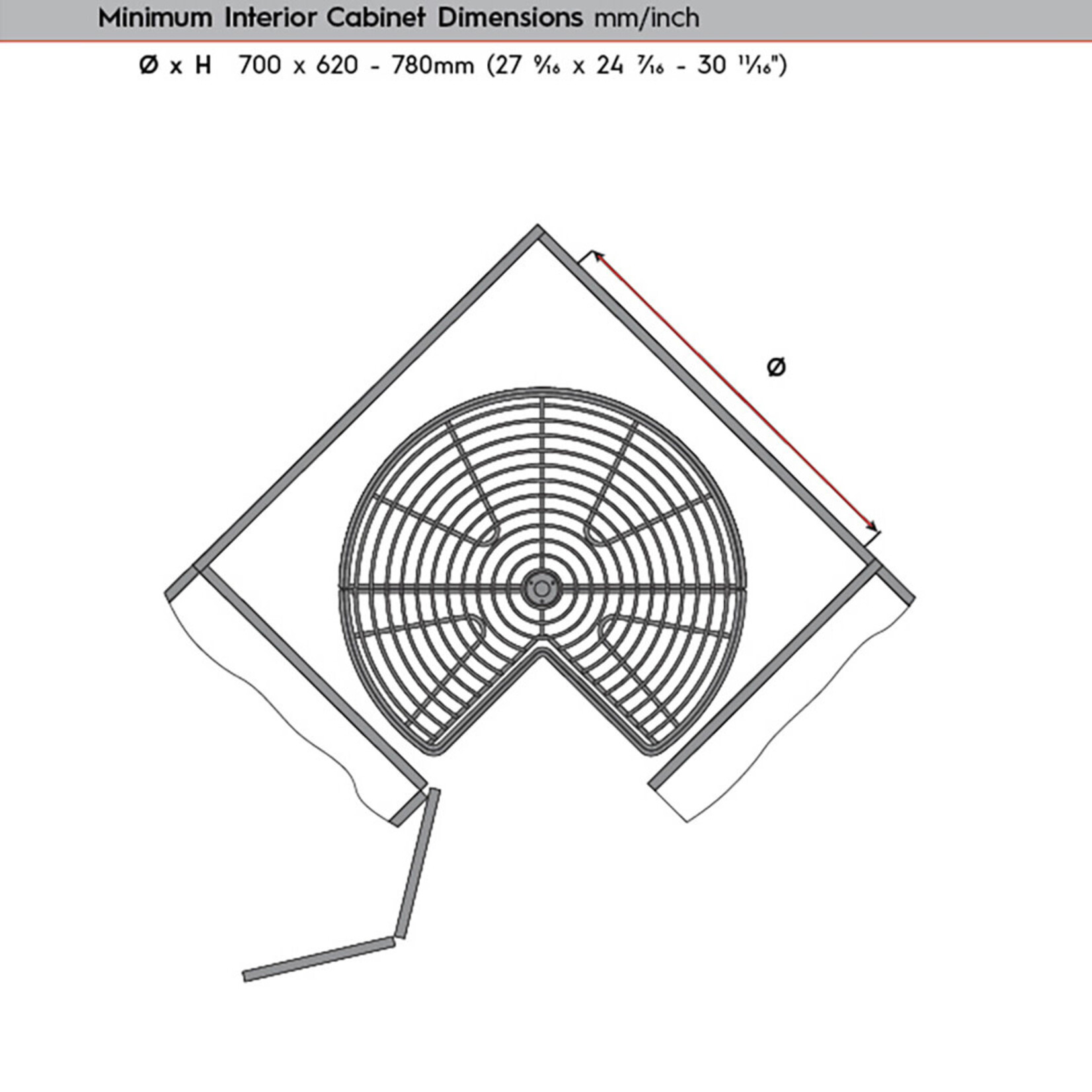 Marathon Hardware Kidney Shaped Kidney Shaped Steel Lazy Susan