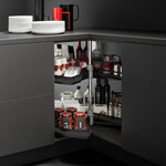 Vibo Galaxy Kidney Shaped Lazy Susan Maple / Champagne - 28 1/8 in