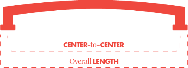 Diagram demonstrating center to center measurement