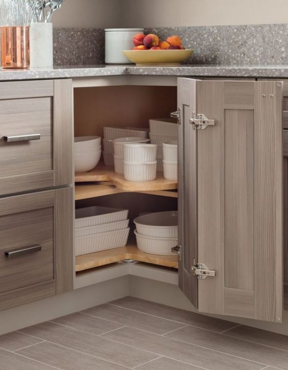 Lazy Susan Hardware in kitchen cabinetry