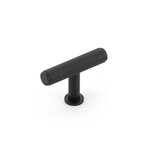 Schaub Pub House Knurled T-Knob Matte Black - 2 in