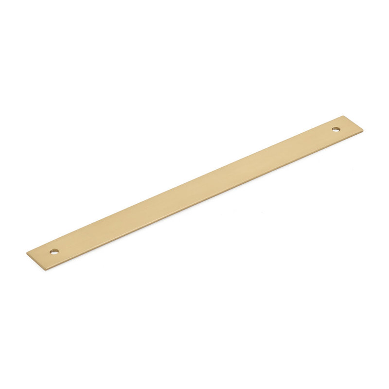 Pub House Backplate Signature Satin Brass - 8 in - Handles & More