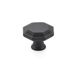 Emtek Midvale Knob Flat Black - 1 3/4 in