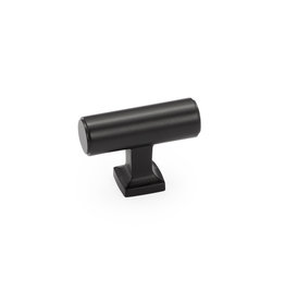Schaub Haniburton T-Knob Matte Black - 1 5/8 in