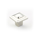 Schaub Menlo Park Square Knob Polished Nickel - 1 1/4 in