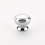 Schaub Menlo Park Button Knob Polished Chrome - 1 1/4 in