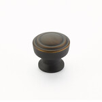 Schaub Menlo Park Button Knob Ancient Bronze - 1 1/4 in