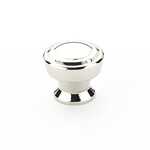 Schaub Menlo Park Button Knob Polished Nickel - 1 1/4 in