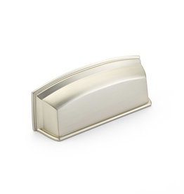 Schaub Menlo Park Cup Pull Satin Nickel - 3 1/2 in
