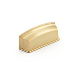 Schaub Menlo Park Cup Pull Signature Satin Brass - 3 1/2 in