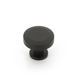 Schaub Heathrow Round Knob Matte Black - 1 1/4 in