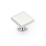 Schaub Heathrow Square Knob Polished Chrome - 1 1/4 in