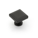 Schaub Heathrow Square Knob Matte Black - 1 1/4 in
