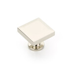 Schaub Heathrow Square Knob Polished Nickel - 1 1/4 in