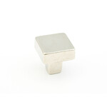 Schaub Vinci Square Knob Polished White Bronze - 1 1/4 in