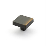 Schaub Vinci Square Knob Antique Bronze - 1 3/4 in