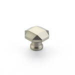 Schaub Menlo Park Faceted Knob Satin Nickel - 1 1/4 in