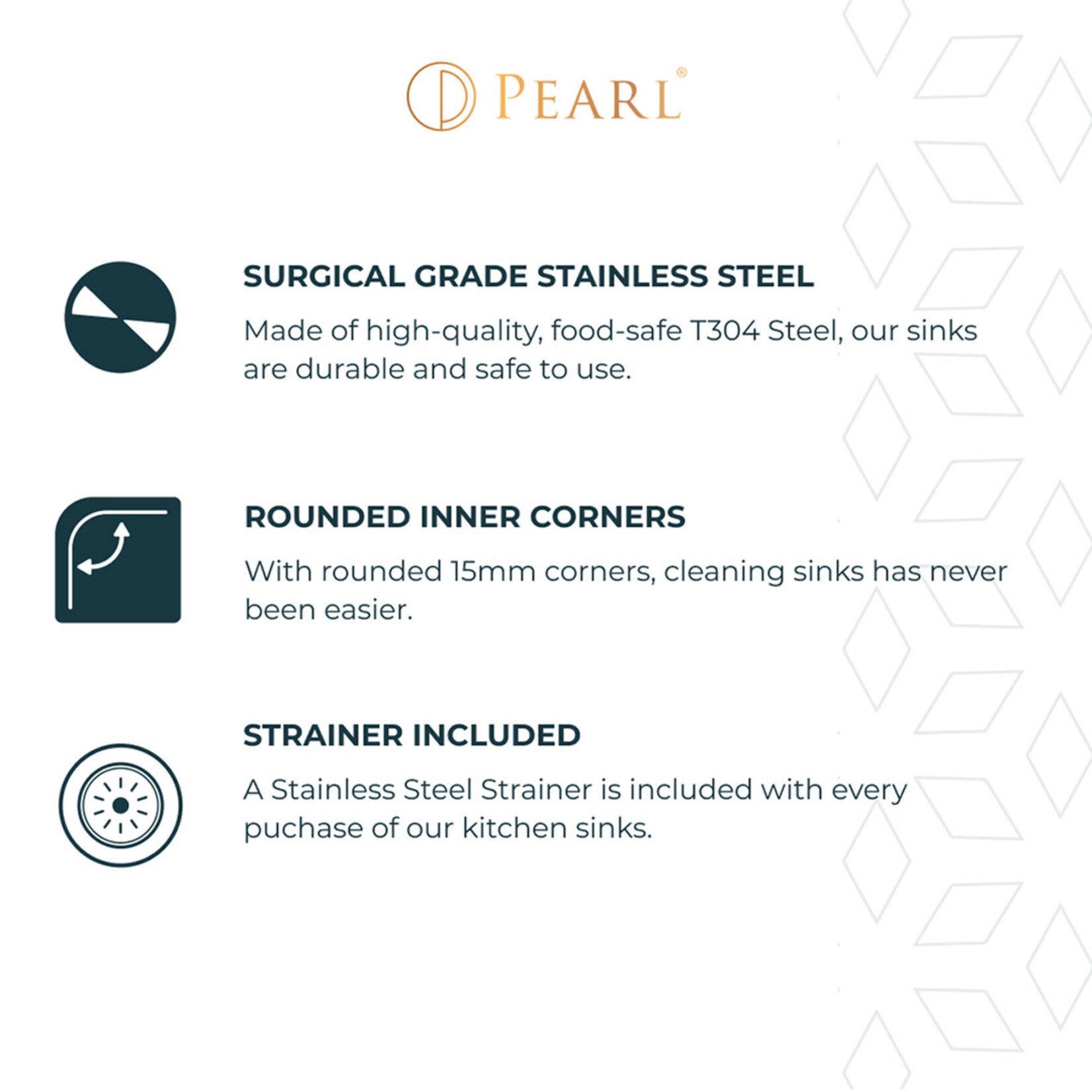 Pearl NAPA Stainless Steel Stainless Steel Kitchen Sink