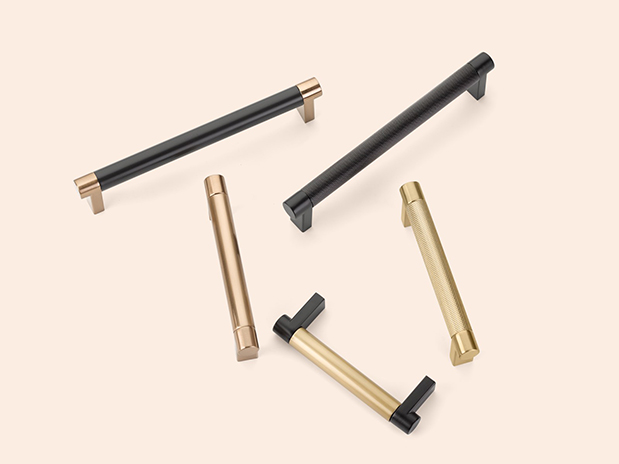 Emtek handles with mixed finishes