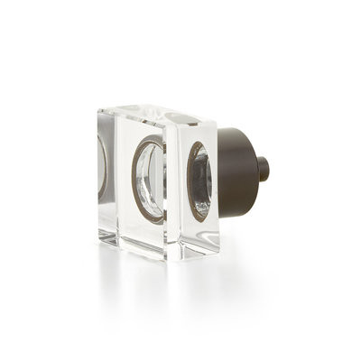 Schaub City Lights Square Knob Glass - 1 1/4 in