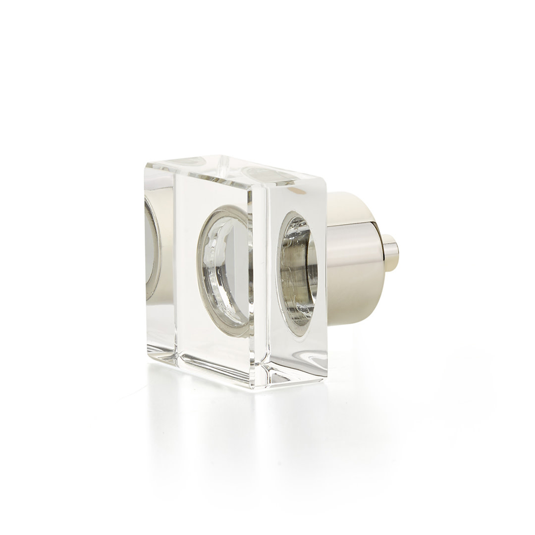 City Lights Square Knob Glass 1 1/4 in Handles & More Hardware Ltd.