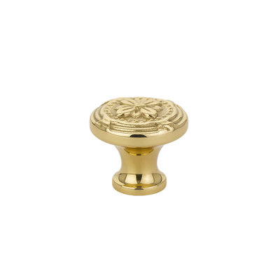 Emtek Ribbon & Reed Knob Polished Brass - 1 1/4 in