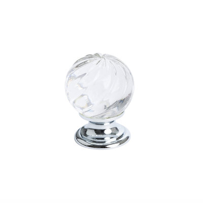 Berenson Europa Knob Crystal and Polished Chrome - 1 3/16 in
