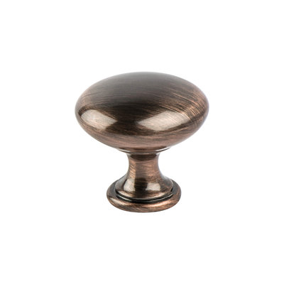 Berenson Euro Moderno Knob Brushed Antique Copper - 1 1/8 in