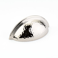 Atherton Hammered Cup Pull Polished Nickel - 3 in