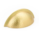 Schaub Atherton Hammered Cup Pull Satin Brass - 3 in