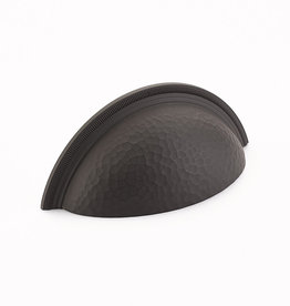 Schaub Atherton Hammered Knurled Edged Cup Pull Oil-Rubbed Bronze - 3 in
