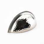 Schaub Atherton Hammered Knurled Edged Cup Pull Polished Nickel - 3 in