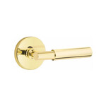 Emtek Myles Passage Lever Unlacquered Brass - Disk Rosette Right Handed