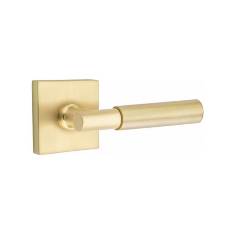 Select L-Square Knurled Passage Lever Flat Black - Square Rosette Right  Handed - Handles & More