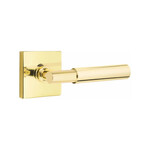 Emtek Myles Privacy Lever Unlacquered Brass - Square Rosette Left Handed