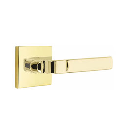 Emtek Aston Passage Lever Unlacquered Brass - Square Rosette Right Handed