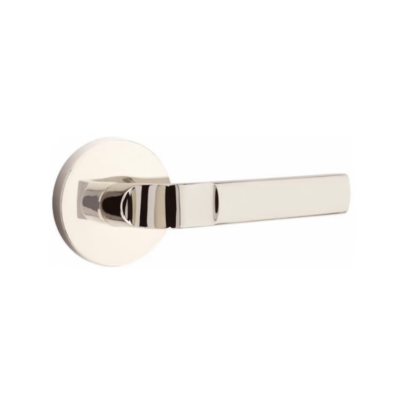 Myles Passage Lever Polished Nickel - Square Rosette Left Handed - Handles  & More