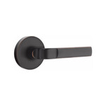 Emtek Aston Passage Lever Oil-Rubbed Bronze - Disk Rosette Left Handed