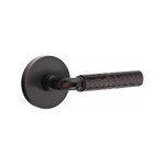 Emtek Select R-Bar Hammered Dummy Lever Oil-Rubbed Bronze - Disk Rosette