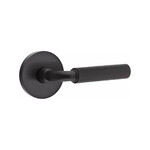 Emtek Select R-Bar Hammered Dummy Lever Flat Black - Disk Rosette